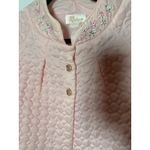 Vintage 40s/50s Barbizon Pastel Pink Quilted Flower Embroidered Bed Jacket Small Photo 5