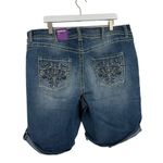 Lane Bryant Denim Bermuda Shirts Bling Rhinestone Pockets Size 22 Photo 1