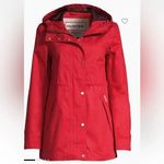 Hunter  Red Original Cotton Smock Water Resistant Long Sleeve‎ Hooded Rain Jacket Photo 2