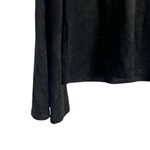 Design Lab Lord & Taylor Black Long Bell Sleeve Faux Suede Keyhole Top Size S Photo 2