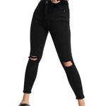 Topshop  Black Jamie High Rise Ripped Skinny Jeans Size 30 Waist Photo 0