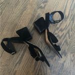Steve Madden black rotating buckle block heel suede strappy sandal Photo 9