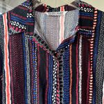 Vintage‎ Artsy Abstract Big Dart Women’s Blouse Shirt Colorful Funky Size XXL Red Photo 3