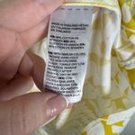 Chico's  Floral Leaf Print Button Up Shirt Sz 2 (12) Yellow Office Coastal‎ Travel Photo 4
