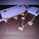 Claire's Gold Necklace and bracelet with Iridescent cherry 🍒 Charms Photo 1