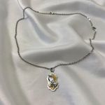 Vintage West Germany Signed Religious Praying Hands Pendant Necklace Silver Photo 0