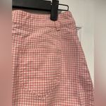 Forever 21  Pink White Gingham Cotton Stretch A Line Mini Skirt Pockets Size S Photo 4