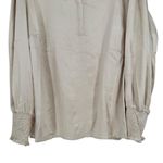 Sugar Lips Henley Satin Long Sleeve Blouse 2X in Champagne NWT Cream Long Sleeve Photo 5