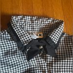 Vintage Jordan Blouse in Black White Houndstooth with Flowy Back Pleat, Size 5/6 Photo 1