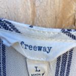 Freeway Apparel Freeway anthropology, style# 8459Navy Blue and White Striped 3/4 Sleeve Dress Photo 2