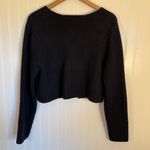 Ava & Viv  Tie Front Rib Knit Black Cozy Sweater Cardigan Women’s Size 1X Photo 2