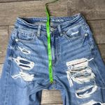 American Eagle  Outfitters Light Blue Distressed Mom Straight Jeans Photo 6