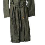 Uterque Linen Blend trench coat Asymmetrical Olive Green M Size M Photo 7