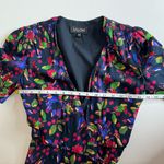 Saloni Womens Lea‎ Floral Wrap Mini Dress Multicolor Sz 2 | Feminine Colorful Black Photo 15