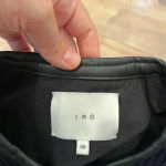 IRO  Ceylona Leather Trimmed Navy & Black Knit Jacket Sz 38 (M) US Sz 6 Photo 6