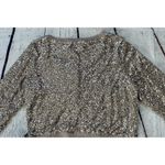 American Eagle Taupe Silver Sequin Cardigan Sweater Photo 11