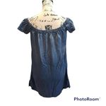 Cloth & Stone Anthropologie Dress Chambray Denim Off Shoulder blue size XS Photo 6