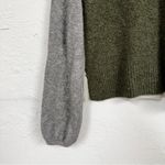 Madewell Green & Tan Merino Wool & Alpaca Blend Sweater Womens S Balloon Sleeve Photo 1