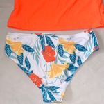 Beachsissi Orange Bikini Top and Floral‎ Bottom Set New M Photo 4