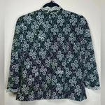 Alex Evenings 3/4 Sleeve Embroidered Blouse Black Silver Sequins Size Medium Photo 6