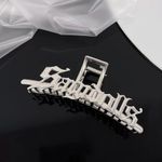 Korean Large Metal Hollow Silver Hair Claw Barrette Photo 2