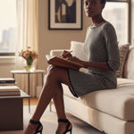 Max Studio  extra small black & ivory chevron mini dress 3/4 sleeves boatneck Photo 0