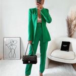 ZARA New ‎ Women Green Lapelless Fitted Blazer Size Medium Photo 14