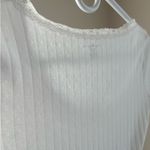 Brandy Melville White Lace Trim T-shirt Photo 4