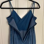 Lulus  Size XS Honey Love Light Blue Velvet Bodycon Wrap Dress Romantic Cocktail Photo 11