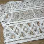 Miguelina Eloise Riviera Mayan Lace Floral Sheer Crop Top Size XS/S White Photo 1