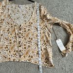 Shyanne NWT  Paisley Patchwork Bell Sleeve Top XL‎ boho western Photo 2