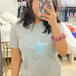 Converse Gray Glittery Blue Print Shirt Photo 0