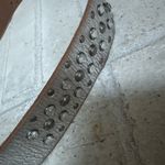 EXPRESS Y2K Silver Wide Leather Belt Rhinestones Silver Studs Buckle Photo 1