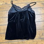 Moa Moa  Velvet Cami Womens Size Large Black‎ Black Lace Y2K Feminine Whimsigoth Photo 2