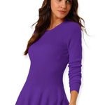 Allegra K  Long Sleeve Ribbed Knit Ruffle Hem Peplum Sweater SZ S Photo 0