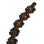 True Vtg 1960s Green & Gold Fold Over Clasp Women’s Designer Costume Bracelet Photo 11