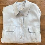 Horst Basler Baby Blue Suede Button Shirt Top Size Large Photo 5