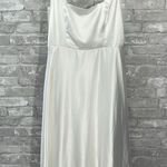 Lulus Endless Radiance Ivory Satin Sleeveless Maxi Dress With Pockets White Size L Photo 6