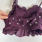 Free People  Embellished Purple Ruffle Tank Crop Top Medium Photo 1