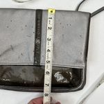 Brighton  Crossbody Bag Metallic Leather Patent Gray Slim Flap Purse Organizer Photo 10