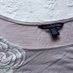 American Eagle  Beige Lace Front 3/4 Sleeve Top Photo 5