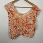 Patrons of Peace  Floral Print Crop Top Ruffle Flutter Sleeve Boho Medium Photo 1
