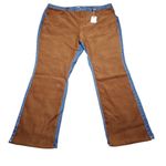 Good American  Faux Suede Good Icon Mixed Denim Jeans Plus Size 22 Blue Brown Photo 1