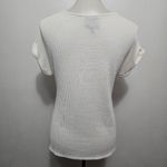 W5 Anthropologie Concepts Ivory Ribbed Cuffed Dolman Tie Waist Top Size Medium Photo 3