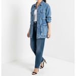 FAVORITE DAUGHTER Carly Cargo Denim Jacket, Highway, XL Blue Photo 7