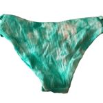 Becca  Crystal Ribbed Scoop Bikini Bottoms Strappy Tie Dye Blue XS Photo 4