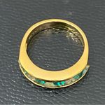 SUZANNE SOMERS 925 Gold Emerald Green Trilliant CZ Cubic Zirconia Ring Size 8 Photo 5