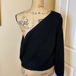 Women's Sweater Solid One Shoulder Sweater Size M Black Size M Photo 3