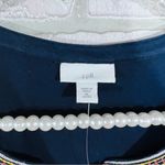 J. Jill NWT Navy Embroidered Tunic Sleeveless Top Size LP Blue Photo 6