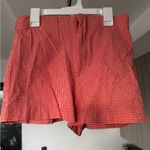 ZARA  Women’s Orange Gingham Seersucker Stretch Fit Chino Shorts Photo 1